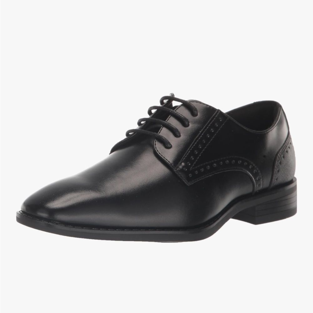 Stacy Adams Boy's Kalvin Plain Toe Oxford Dress Shoes Black Size 2 Big Kid